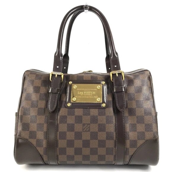 LOUIS VUITTON N52000 Damier Berkeley Bag Hand Bag Damier Canvas Ebene Brown - Picture 2 of 16